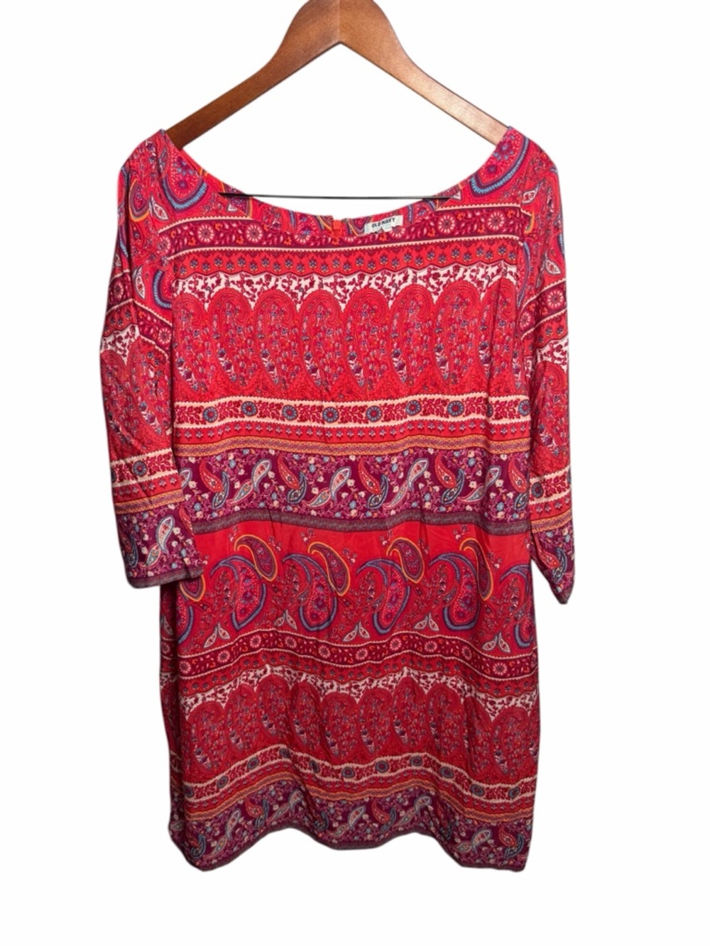 Old Navy Red Paisley Floral Midi Dress XL New